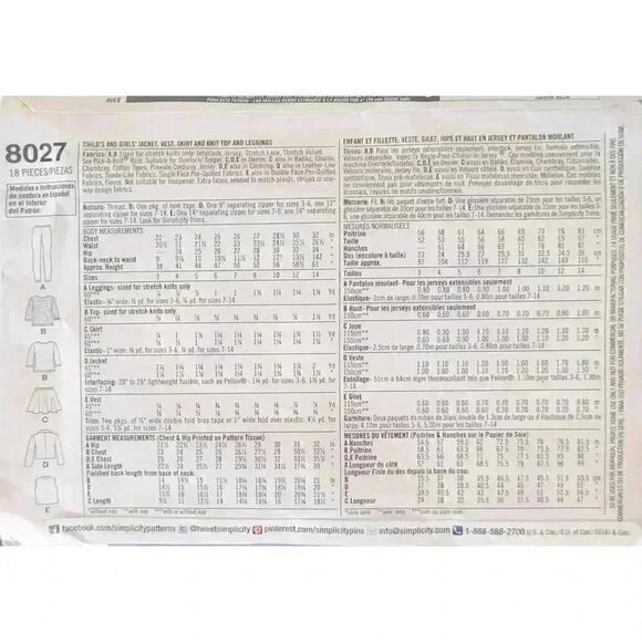 Simplicity Girl's Pattern 8027 NEW sz 3-6 - Picture 2 of 3